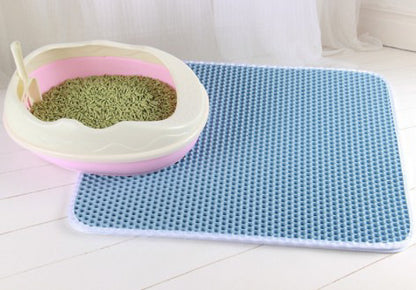 The Trap & Track Litter Mat – Honeycomb Design Cat Litter Trapper with Waterproof Base