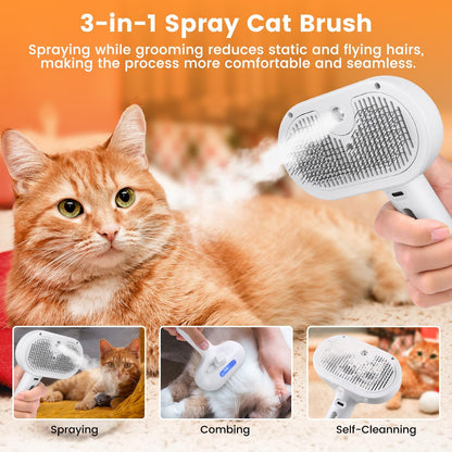 The Hydra-Groomer – 3-in-1 Mist Spray Brush for Deshedding Cats & Dogs